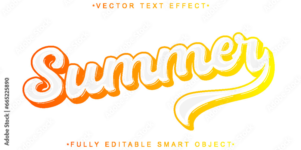 Poster summer vector fully editable smart object text effect