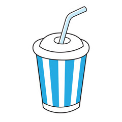 Striped cola cup isolated vector illustration