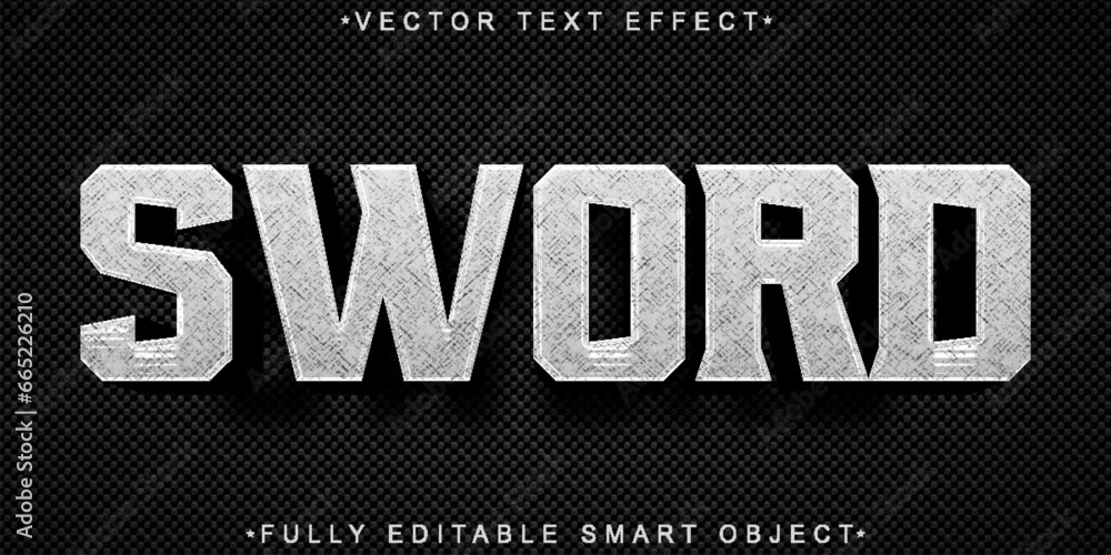Poster Sword Vector Fully Editable Smart Object Text Effect