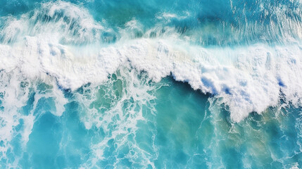 Fototapeta na wymiar crashing vibrant blue ocean water waves background