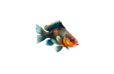 Close-up of a fish. Isolated on transparent background