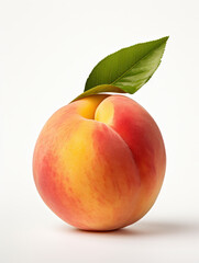 Fototapeta na wymiar Peach Studio Shot Isolated on Clear Background, Food Photography, Generative AI
