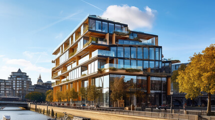 Fototapeta premium 3D modern business office design renderings