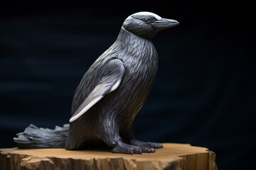 3D sculpture of a penguin. Generative AI