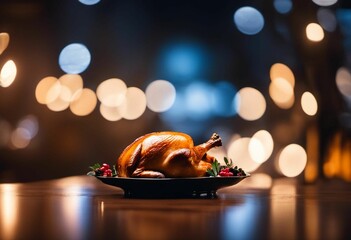AI generated illustration of a delicious turkey for a Thanksgiving dinner