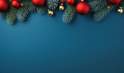 Obraz na płótnie Canvas christmas frame border blue background