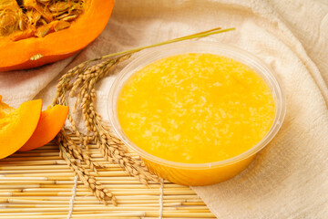 Special Chinese breakfast pumpkin porridge