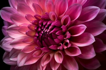 Close-up image of a vibrant pink dahlia flower. Generative AI