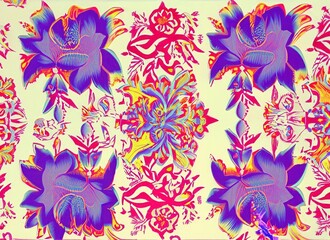 Obraz na płótnie Canvas Fabric textile vintage, pattern floral batik, decorative background batik, batik flower, fabric, textile, vintage, pattern, floral, batik, decorative
