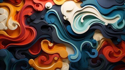 Abstract Background: Colorful Wave Pattern Design