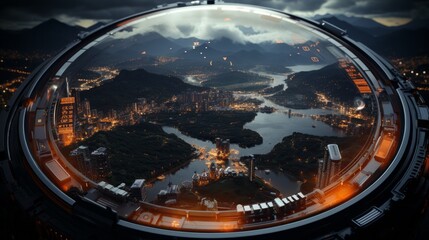 A high tech futuristic technology interface. Generative AI. 