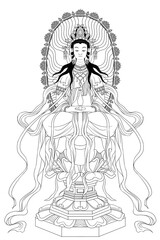 Avalokitesvara Bodhisattva (Sketch illustrations)