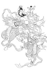 Avalokitesvara Bodhisattva (Sketch illustrations)