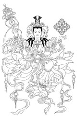 Fototapeta na wymiar Avalokitesvara Bodhisattva (Sketch illustrations)