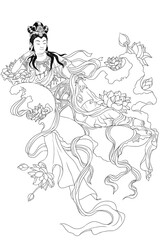 Obraz na płótnie Canvas Avalokitesvara Bodhisattva (Sketch illustrations)