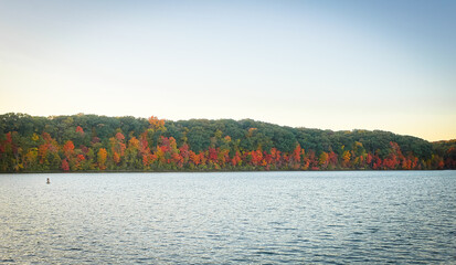 Fall colors by the lake.