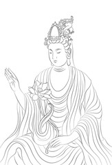 Avalokitesvara Bodhisattva (Sketch illustrations)