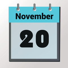 20 November text, Calendar