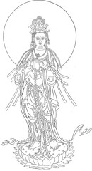 Fototapeta na wymiar Avalokitesvara Bodhisattva (Sketch illustrations)