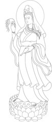 Avalokitesvara Bodhisattva (Sketch illustrations)