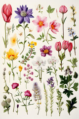 Fototapeta premium set of flowers