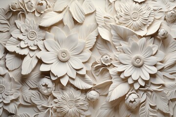 Artistic wallpaper with a mesmerizing floral pattern in 3D for walls. Generative AI