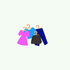 illustrations of clothing such as shirts, skirts, trousers and dresses that sellers can use to briefly explain the products the seller is selling.