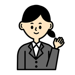 ビジネス　女性　案内　紹介　素材　