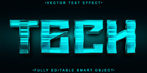 Shiny Tech Vector Fully Editable Smart Object Text Effect