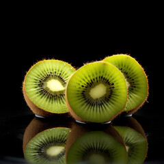 Kiwi Fruit Studio Shot Isolated on Clear Background, Food Photography, Generative AI