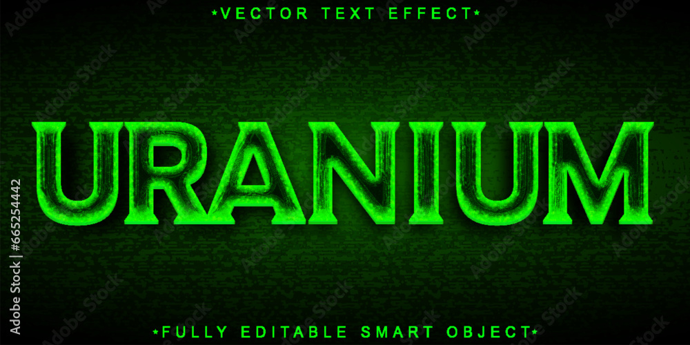 Poster green uranium vector fully editable smart object text effect
