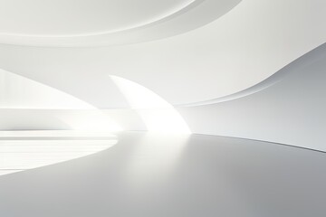 Abstract white studio background for product presentation. Empty room with window shadows.
