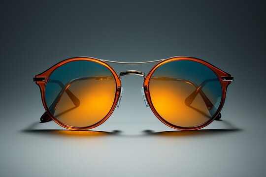 Sunglasses on a plain background, high definition wallpaper with superb clarity. Generative AI