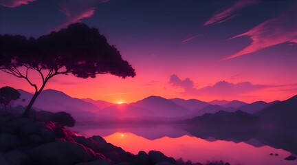 sunrise over the mountains