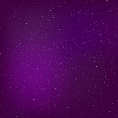 Vector starry night sky background purple gradient