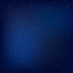 Vector starry night sky background blue gradient