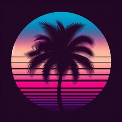 Naklejka premium silhouette on sunset