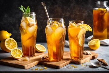 cocktail with lemon and lime