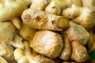 Fresh ginger is a organic ingredient used in Thai cooking