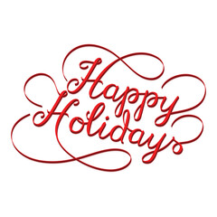 Happy Holidays lettering inscription to winter holiday design