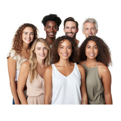 Obraz premium smiling faces, different ethnicities, men women and children