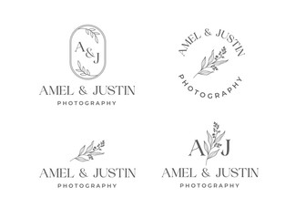 Feminine logo collections template premium vector