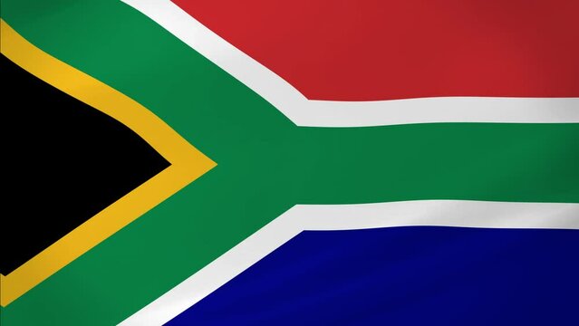 South Africa Waving Flag Realistic Animation Video