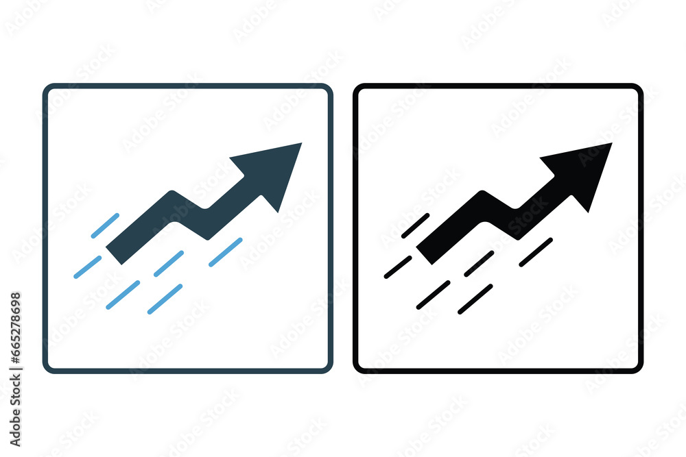 Poster speed up icon. up arrow. icon related to speed. suitable for web site, app, user interfaces, printab