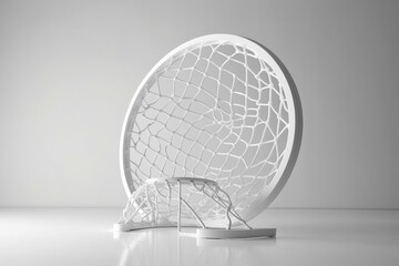 White isolated basketball hoop with net. Generative AI