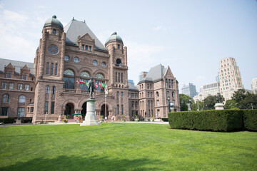 Beautiful view of the Legislative Assembly of Ontario in Toronto, Canada