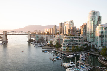 Beautiful view of Vancouver Bay in Vancouver, Canada