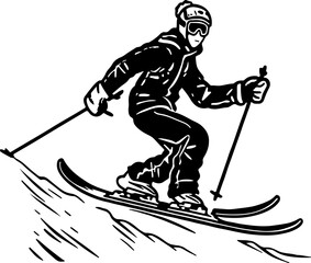  Man skiing silhouette