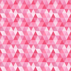 Beautiful geometric seamless pattern vector with pastel pink triangles. The mosaic background pattern. Design for background, backdrop, template, wrapping paper, crafting tape, fabric