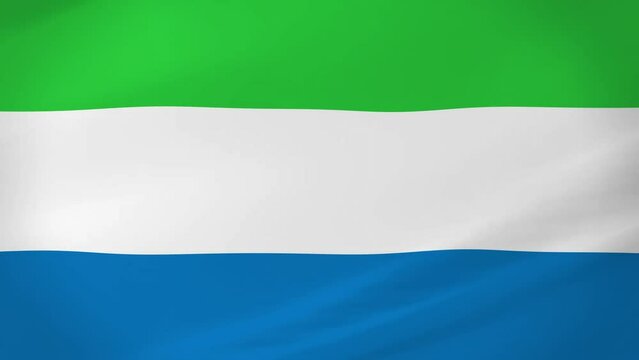 Sierra Leone Waving Flag Realistic Animation Video